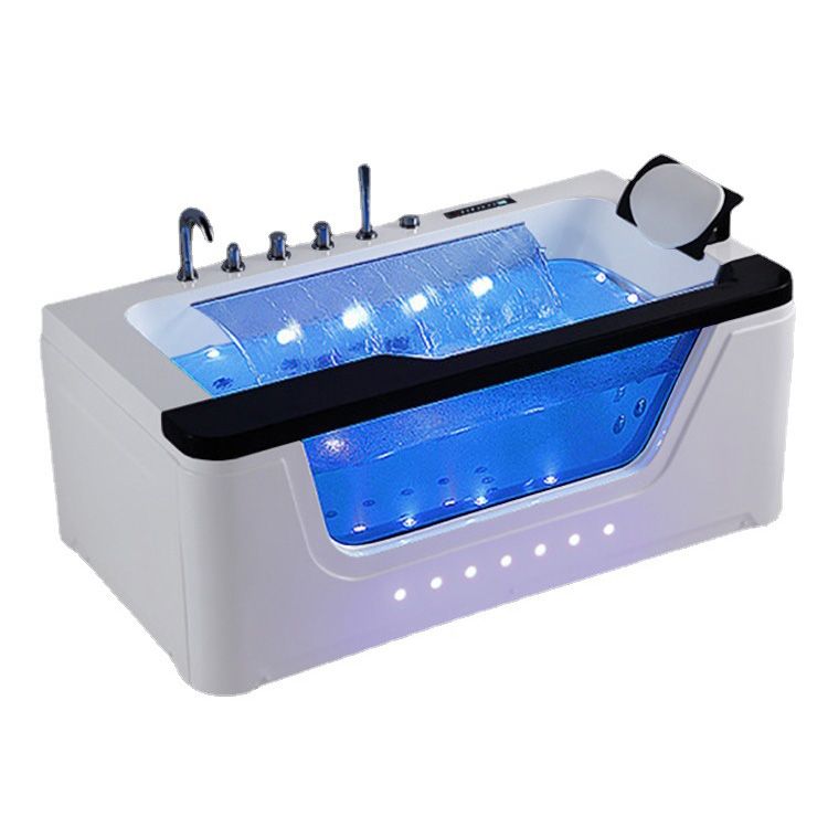 Acrylic Modern Bathtub Freestanding White Jets Included Bath