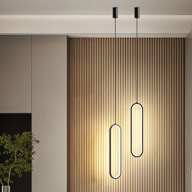 Modern Creative LED Hanging Lamp Aluminium Linear Pendant Light with Acrylic Shade