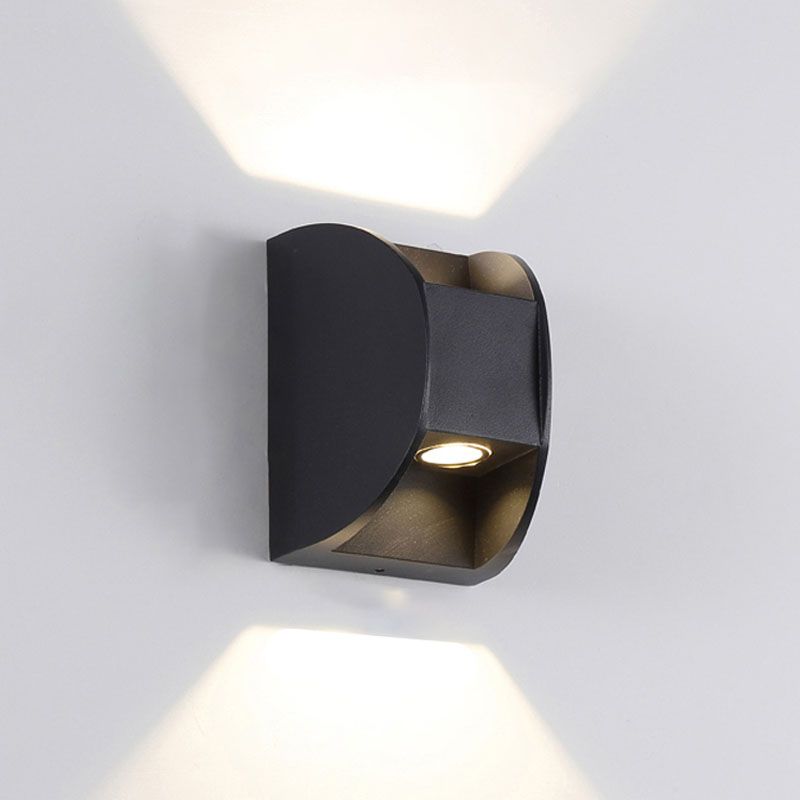 Lámpara de montaje de pared de aluminio moderna de 2 luces apliques de pared al aire libre para jardín