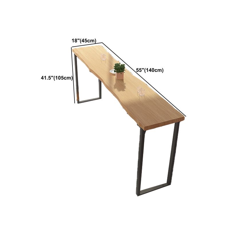 Natural Solid Wood Bar Table Industrial Specialty Bar Height Pub Table with Sled Base