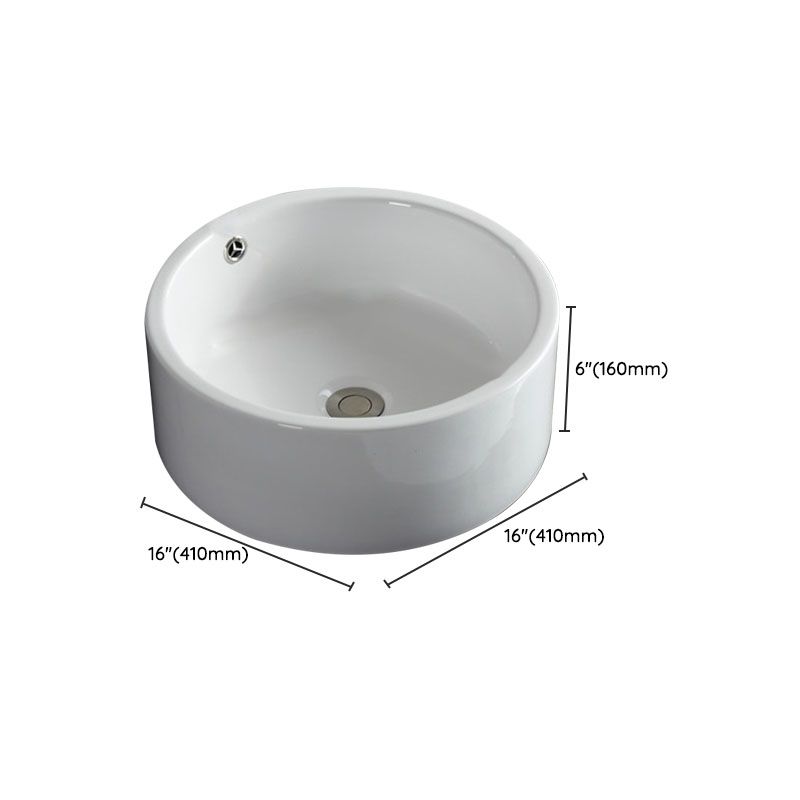 Rectangular and Round Vessel Sink in white with No Craftsmanship Basin Sink