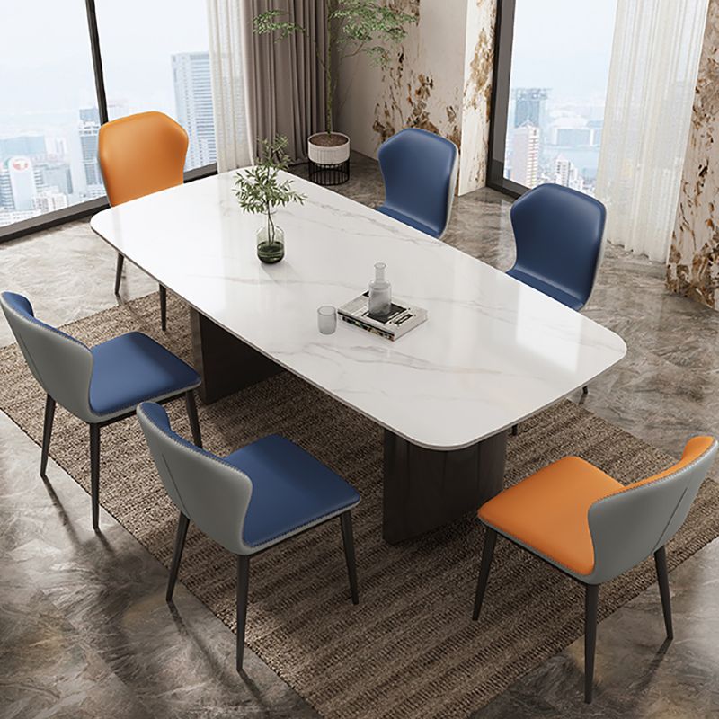 Industrial Sintered Stone Dining Table Rectangle Dining Table for Dining Room