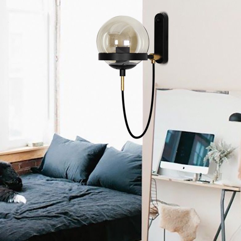 Postmodern sferisch 1 kop glazen materiaal koperen kleur wandlamp