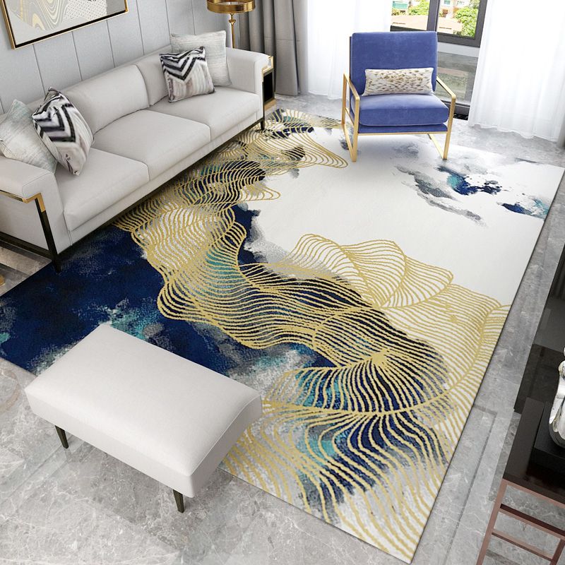 Antiek tapijt Modern abstract print Rug wasbaar polyester tapijt met niet-slipachter