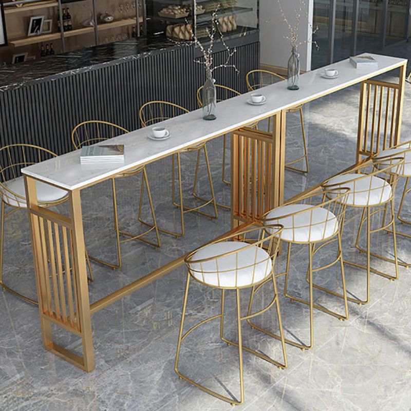 Glam Style Bar-height Table Metal Base Table for Living Room