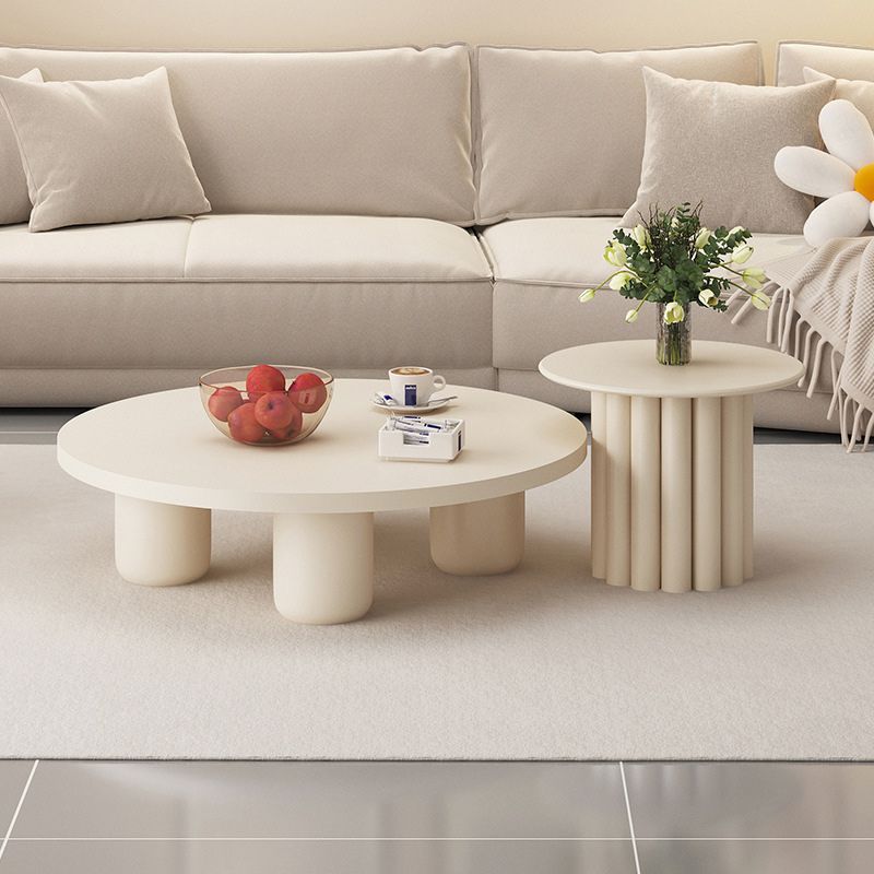 4 Legs Rectangular Coffee Table Contemporary Wood Bunching Tables