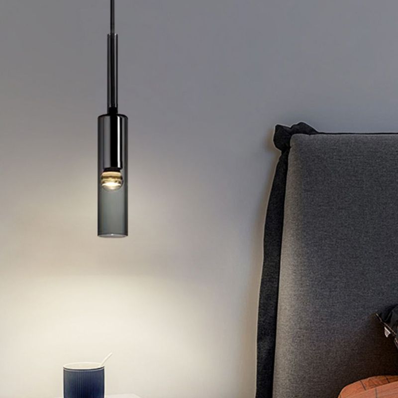 Metal Modern Wall Sconce Cylinder Shape Wall Light with Crystal Shade for Bedroom