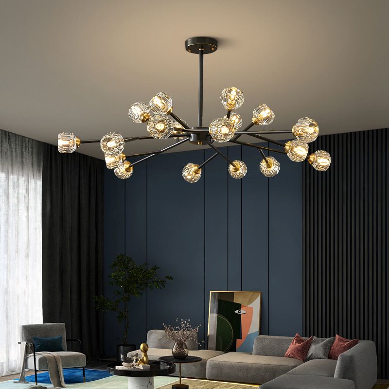 Zeitgenössische radiale Anhängerleuchte Kristallhängung angehender Licht für Wohnzimmer