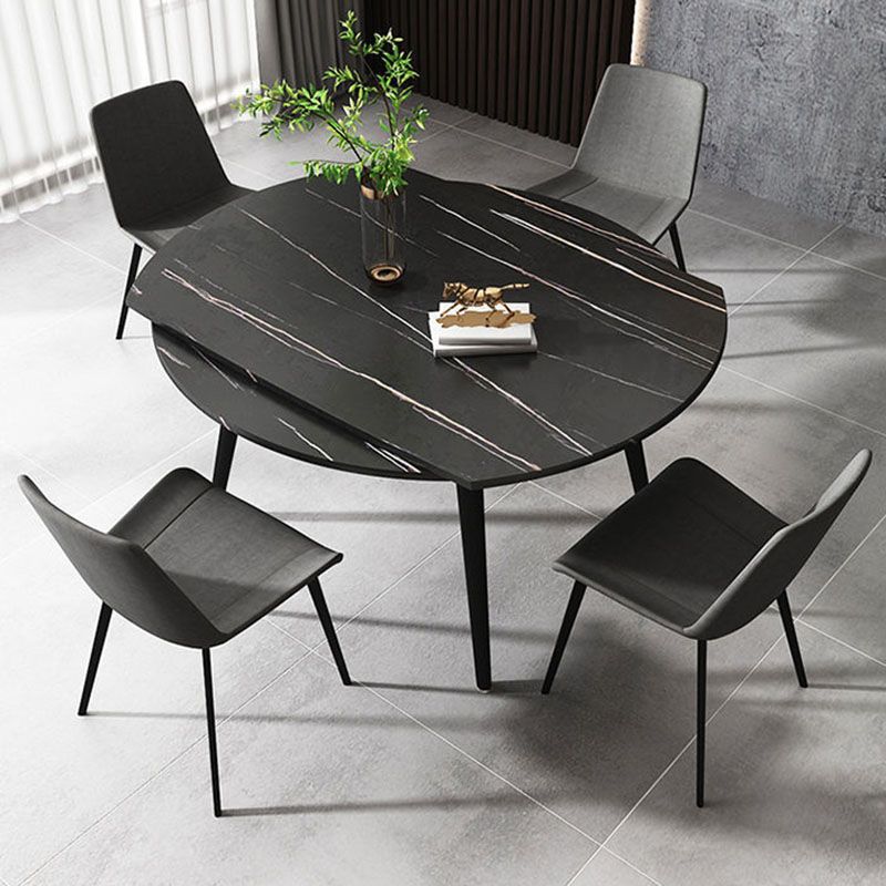 Modern Stone Round Table Standard Height Dining Table with 4 Legs