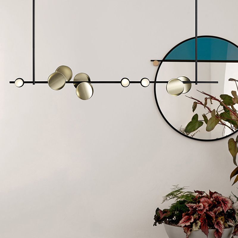 Moderne Geometry Island Light Restaurant Anhängerlampe mit Acrylschatten