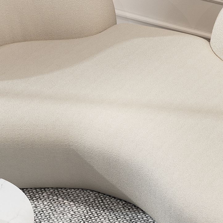 Beige Contemporary Standard Armless Sofa Curved Sofa for Living Room, Apartment