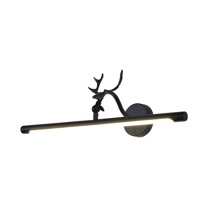 Lineaire ijdelheid lamp traditioneel 18 "/23" /29,5 "brede led metaal sconce lamp in het zwart voor badkamer