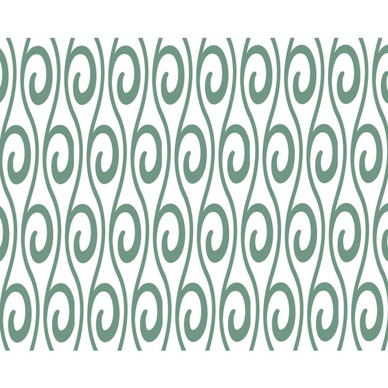Modern Living Room Rug in White and Green Curved Line Print Rug Polyester Pet Friendly Area Rug