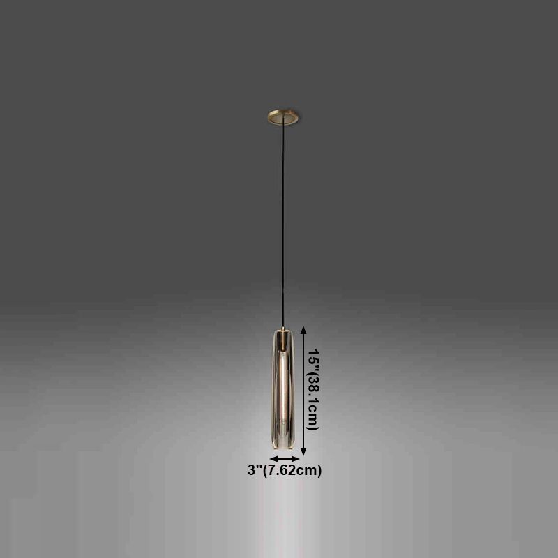 Crystal Pendante Light Contemporary Smoke Grey Pendant lampe pour le salon