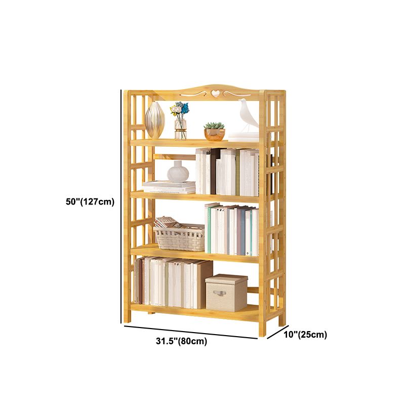 Adjustable Wood Book Shelf Bamboo Natural Shelf Bookcase Open Shelf Shelves Included