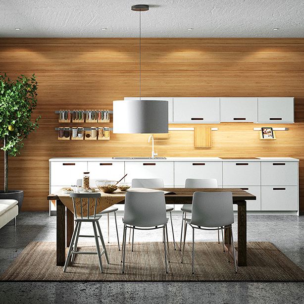 Minimalist Kitchen Standard Dining Table Solid Wood Rectangle Dining Table with Double Pedestal
