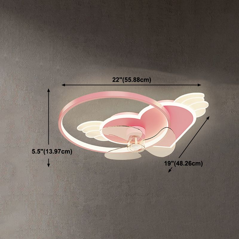 Éclair de ventilateur de plafond de style moderne Éclairage de ventilateur de plafond en métal pour chambre à coucher