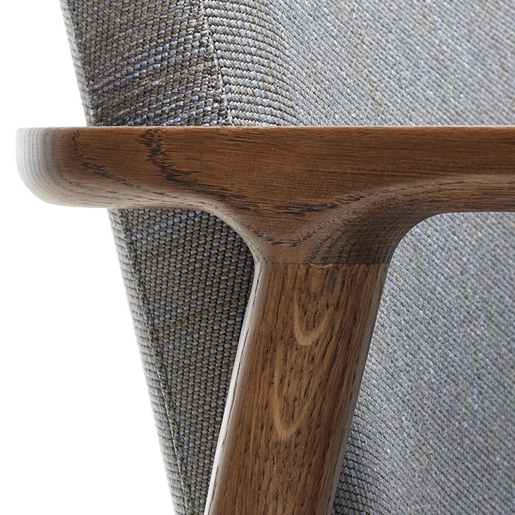 Traditional Solid Back Dining Armchair Upholstered Arm Chairs with Wood Legs
