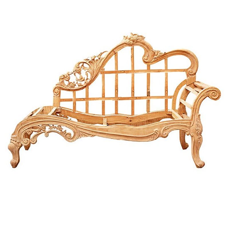 Traditional Genuine Leather Chair One Armed Rolled Arms Accent Chaise