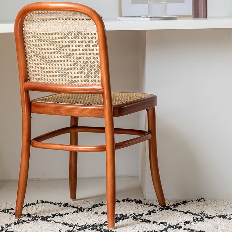 Silla de madera maciza de estilo tradicional, sillas laterales de comedor con respaldo abierto para cocina