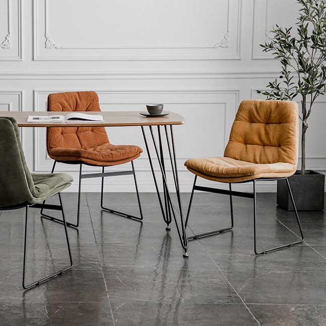 Chaises de cuisine de style contemporain dinant la chaise latérale sans bras avec les jambes en métal