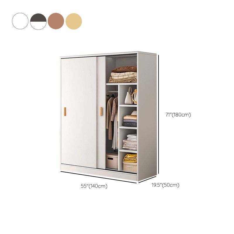 Contemporary Wood Frame Wardrobe Freestanding Wardrobe with 2 Soft Close Doors