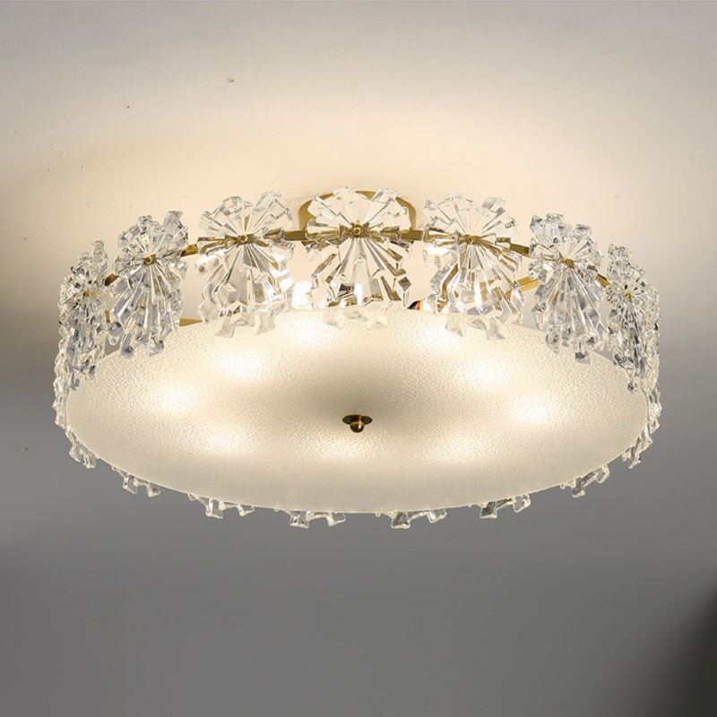 Nordic Ceiling Light Household Glass Shade Flush Mount Light Fixture for Bedroom