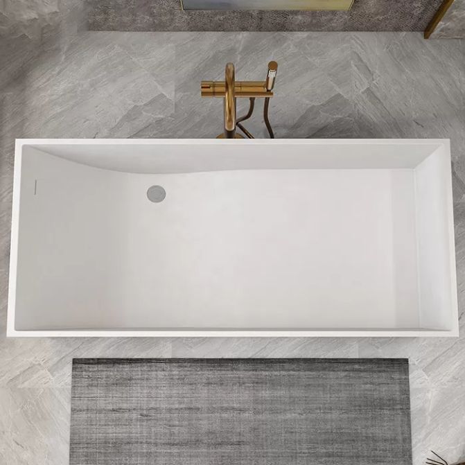 Soaking Rectangular Bathtub Antique Finish Back to Wall Bath Tub