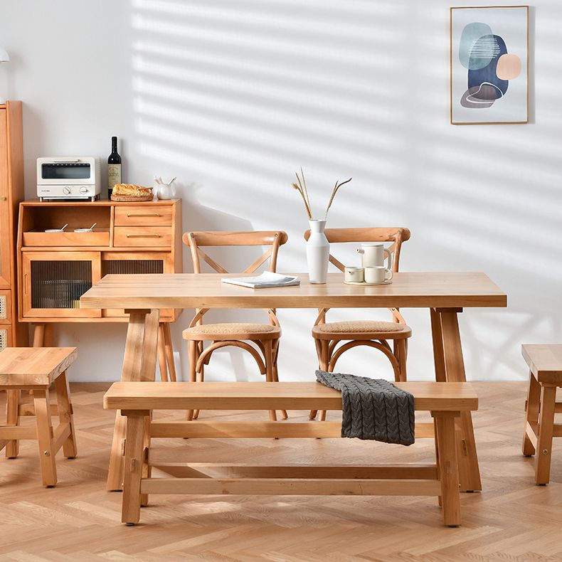 Modern 1/6 Pieces Dining Set Rectangle Pine Wood Dining Table for Dining Room kItchen