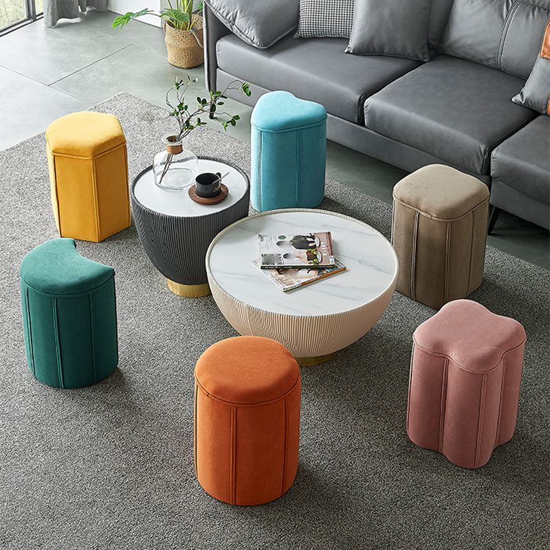 Contemporary Ottoman Solid Color Cotton Blend Standard Indoor Tear Resistant Ottoman