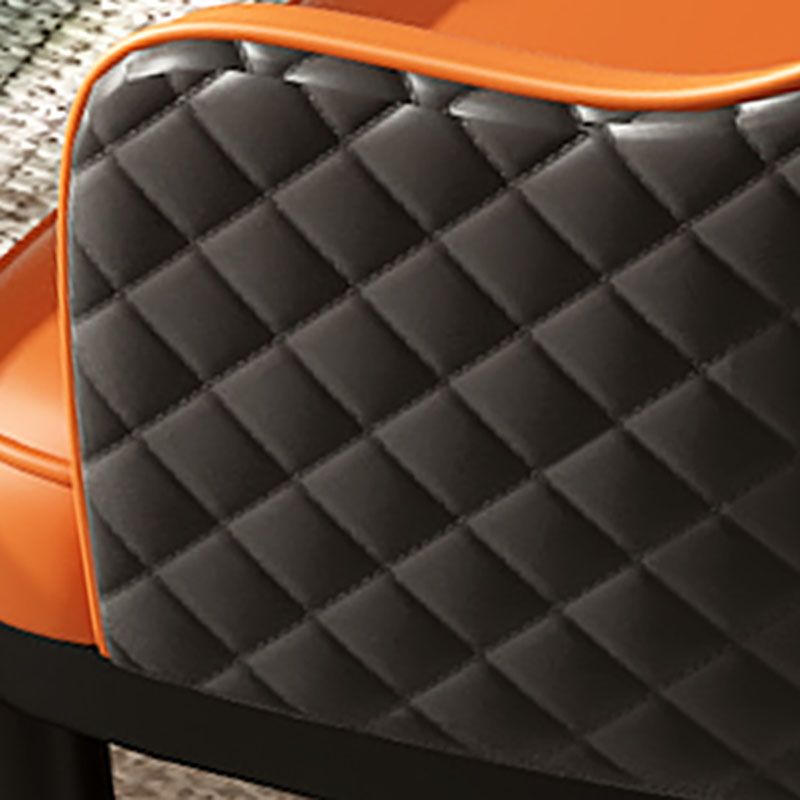 Silla escandinava con brazo trasero abierto, silla lateral de piel sintética