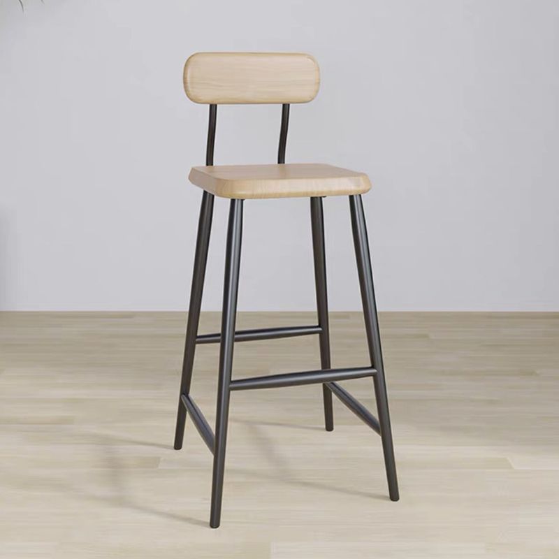 Modern Low Back Bar Stool Armless Metal Legs Bar Stool with Footrest