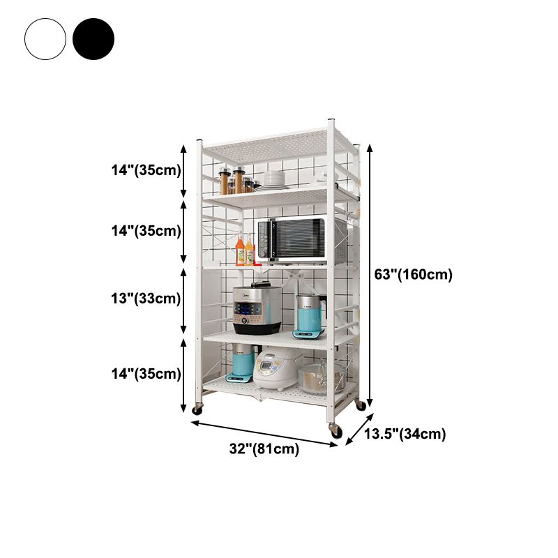 Industrial Folding Steel Etagere Bookshelf Open Bookshelf with Caster Wheels
