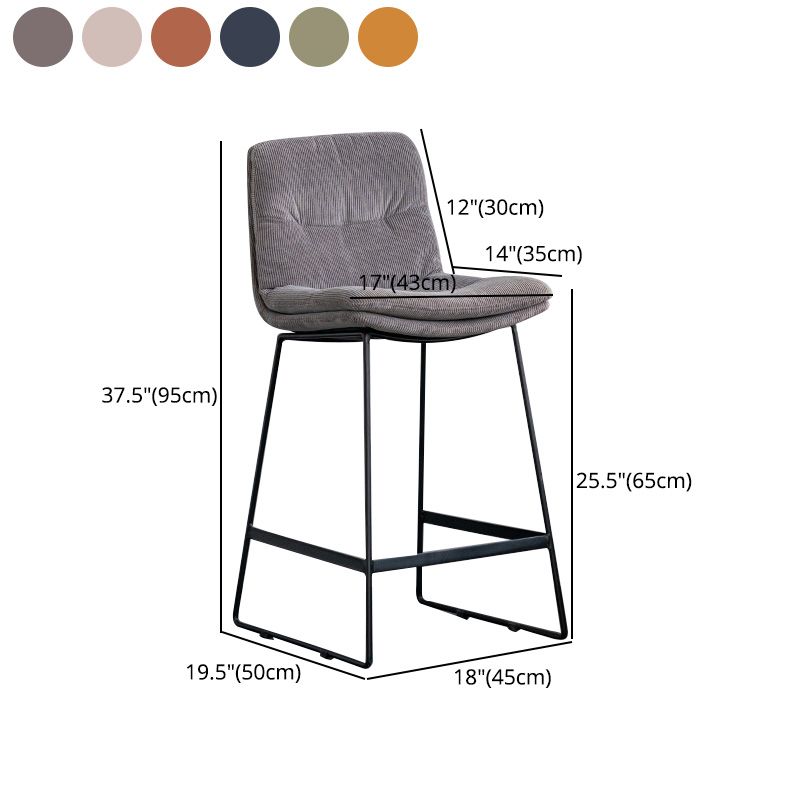 Scandinavian Armless Beauty Salon Stool Matte Finish Upholstered Bar Stools