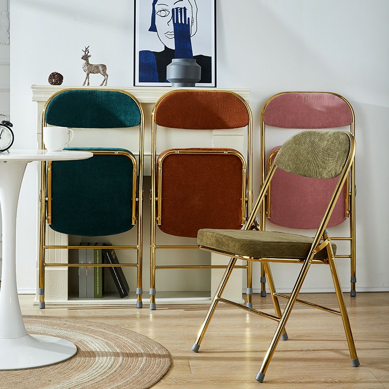 Upholstered Scandinavian Home Side Chair Matte Finish Folding Dining Chair