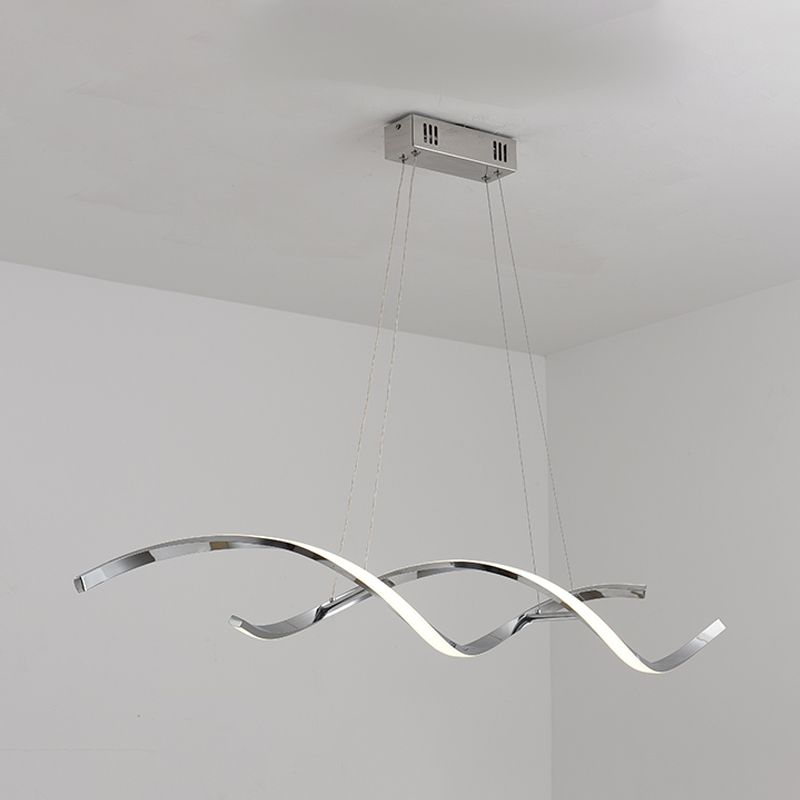 Minimalism Hanging Light Spiral LED Island Light Fixture for Dining Room