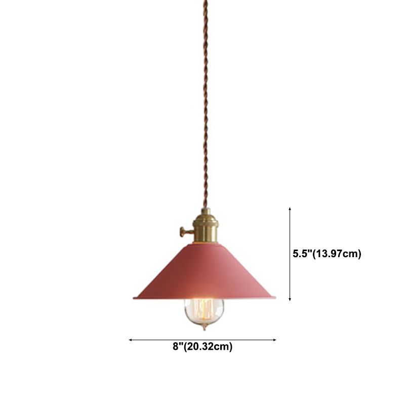 Cône Cone Hanging Lighting Modern Style Metal 1-Light suspendu lampe pour chambre à coucher