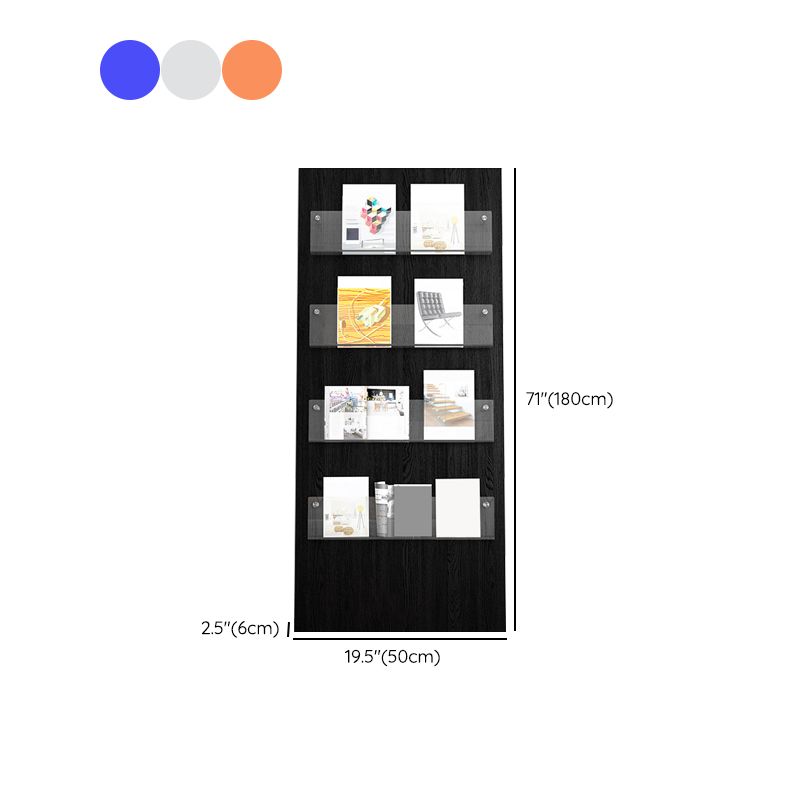 Modern Closed Back Bookshelf Acrylic Bookcase for Study Room with Shelves