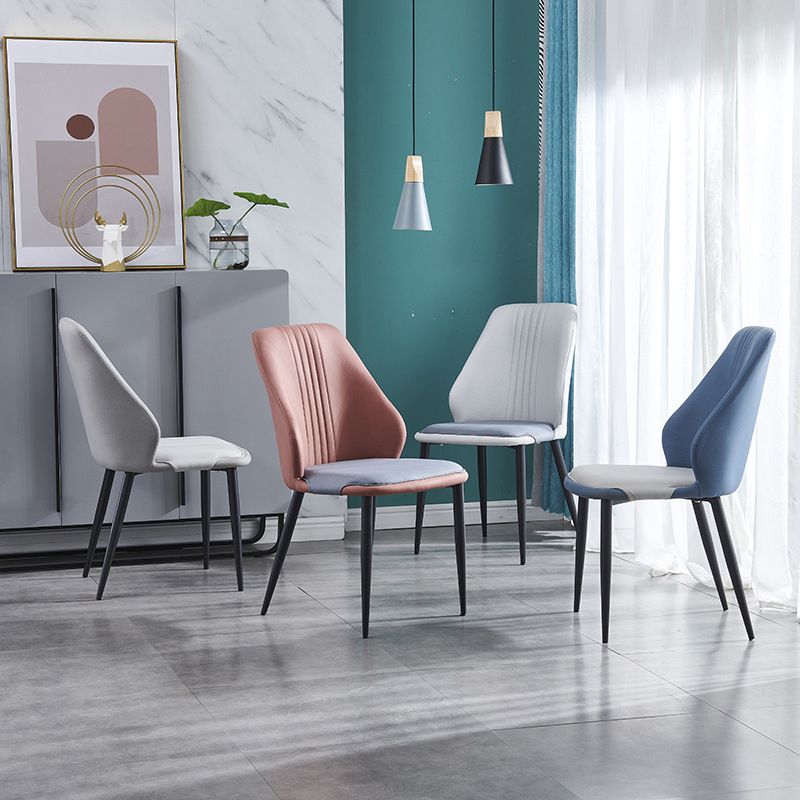 Ensemble de chaises en métal de style contemporain, salle à manger, cuisine, chaise d'appoint à dossier solide (Ensemble de 4)