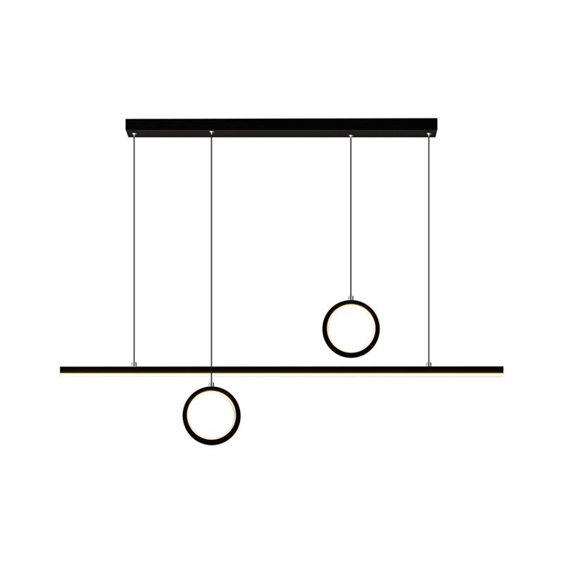 Metall linear mehrfach hängende leichte LED -minimale Kronleuchterlampe in Schwarz/Gold, warm/weißes Licht