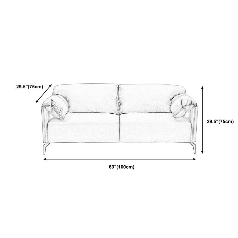 29.52" Faux Leather Pillow Top Arm Stain Resistant Sofa for Living Room