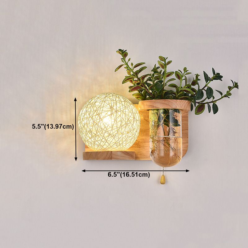 Holzwandleuchte ohne Pflanzen moderne Wandleuchte für das Wohnzimmer