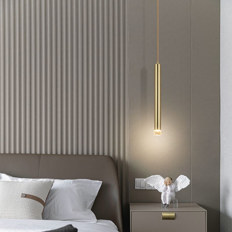 Luz de cilindro Luz contemporánea de estilo contemporáneo 1 accesorio de iluminación colgante de luz en oro