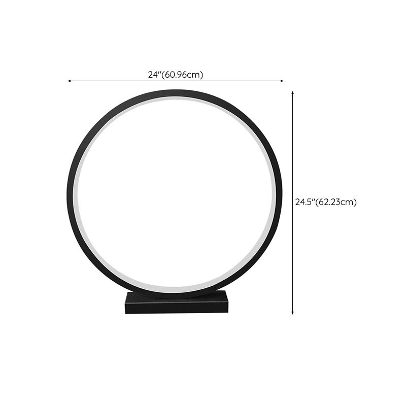 Minimalist Circlet Outdoor Pillar Lamp in Black for Courtyard