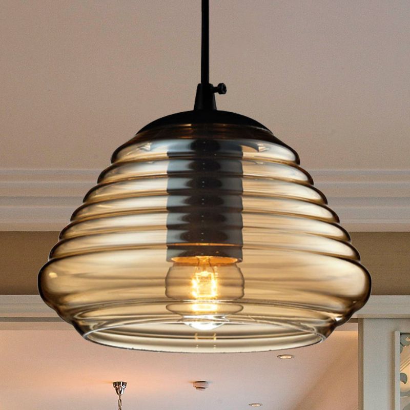 Bol / cylindrique / canne de soucoupe suspension moderniste moderniste / ambre vitre à volants