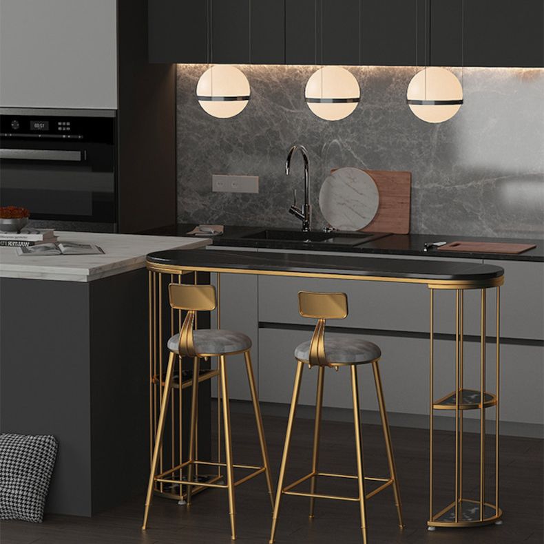 Sintered Stone Bar Table Oval Dining Table for Kitchen Living Room