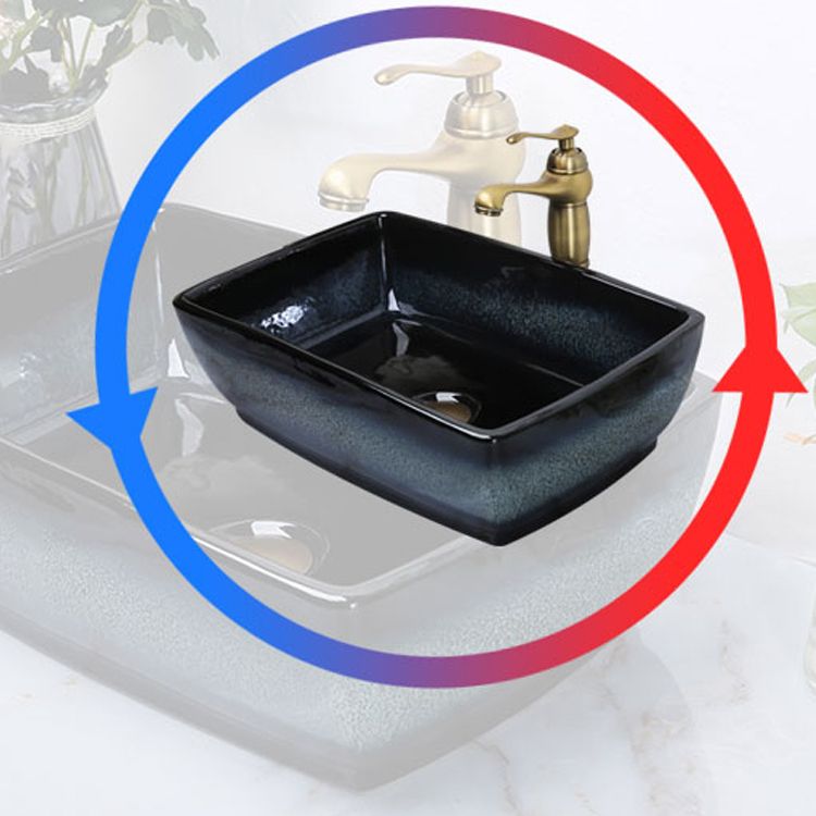 Traditional Vessel Bathroom Sink Specialty Vitreous China with Faucet Vessel Sink