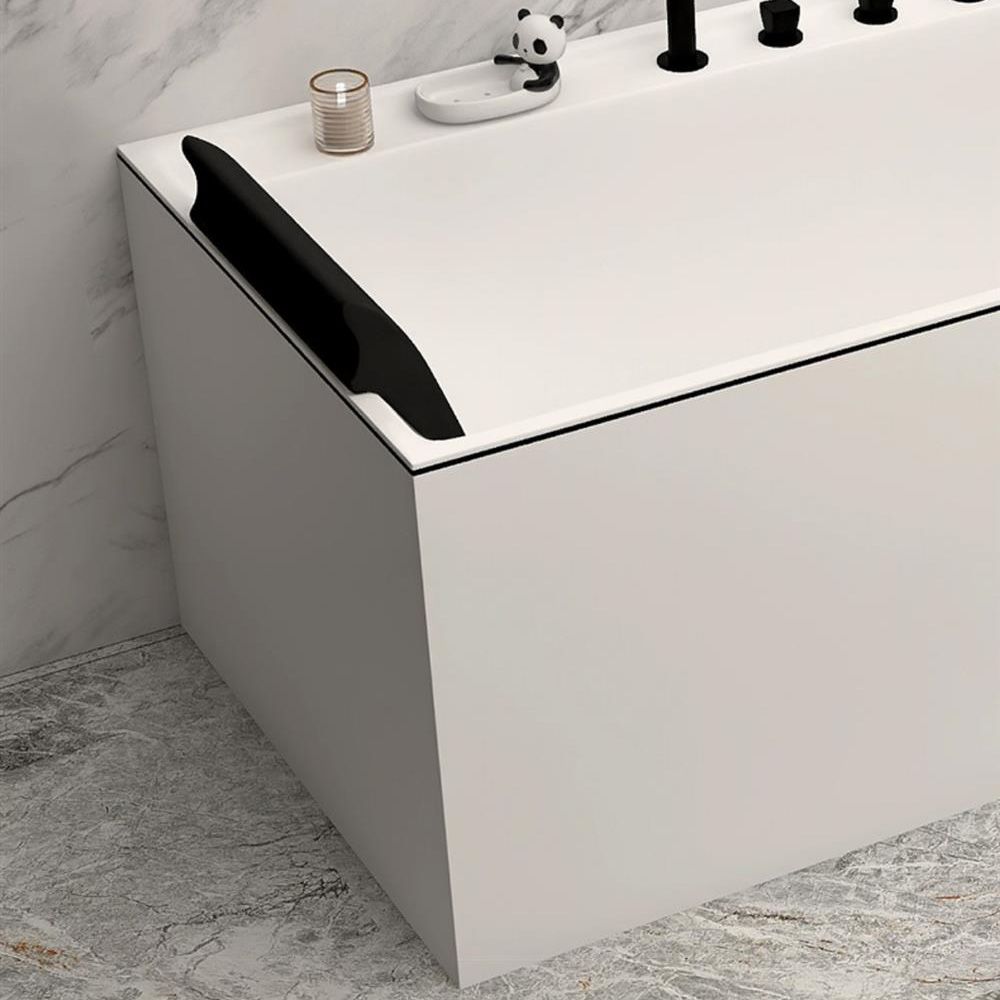 Modern Rectangular Bathtub Acrylic Soaking White Back to Wall Bathtub