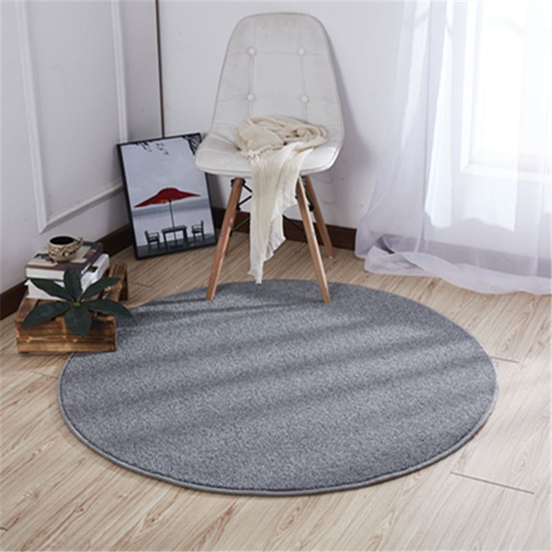 Round Plain Shag Rug Classical Indoor Carpet Non-Slip Backing Carpet for Home Decoration