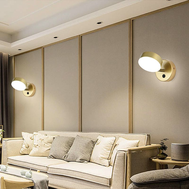 Moderne Stilzylinderwandmontage Lampe Metall 1 Lichtwandbeleuchtung Armaturen